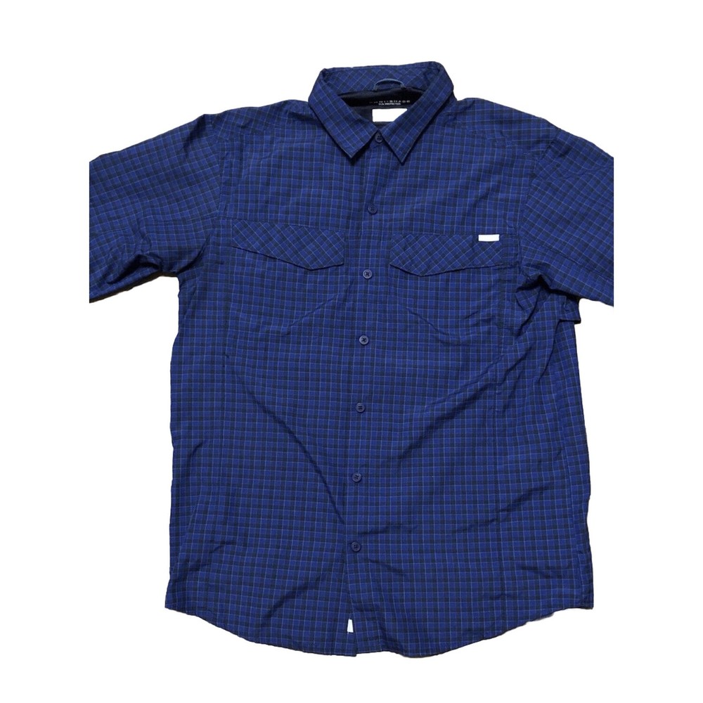 Columbia Men’s Omni Shade Fish Shirt Vented Plaid Long Sleeves Size L/G